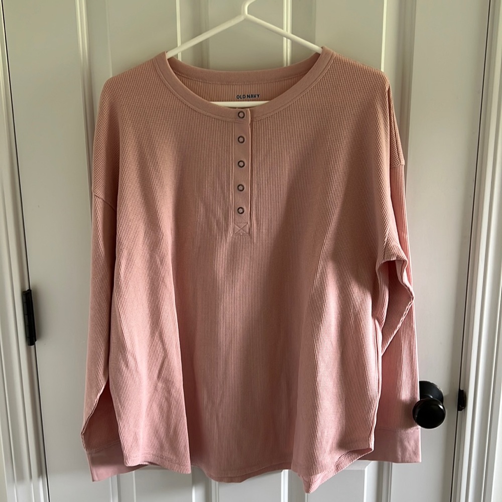 Old Navy Pink Long Sleeve Pajama Top